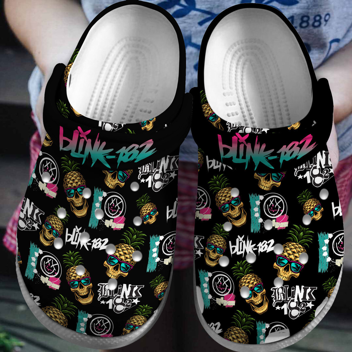 Premium Blink 182 Music Crocs Crocband Clogs Shoes Comfortable For Men Women and Kids