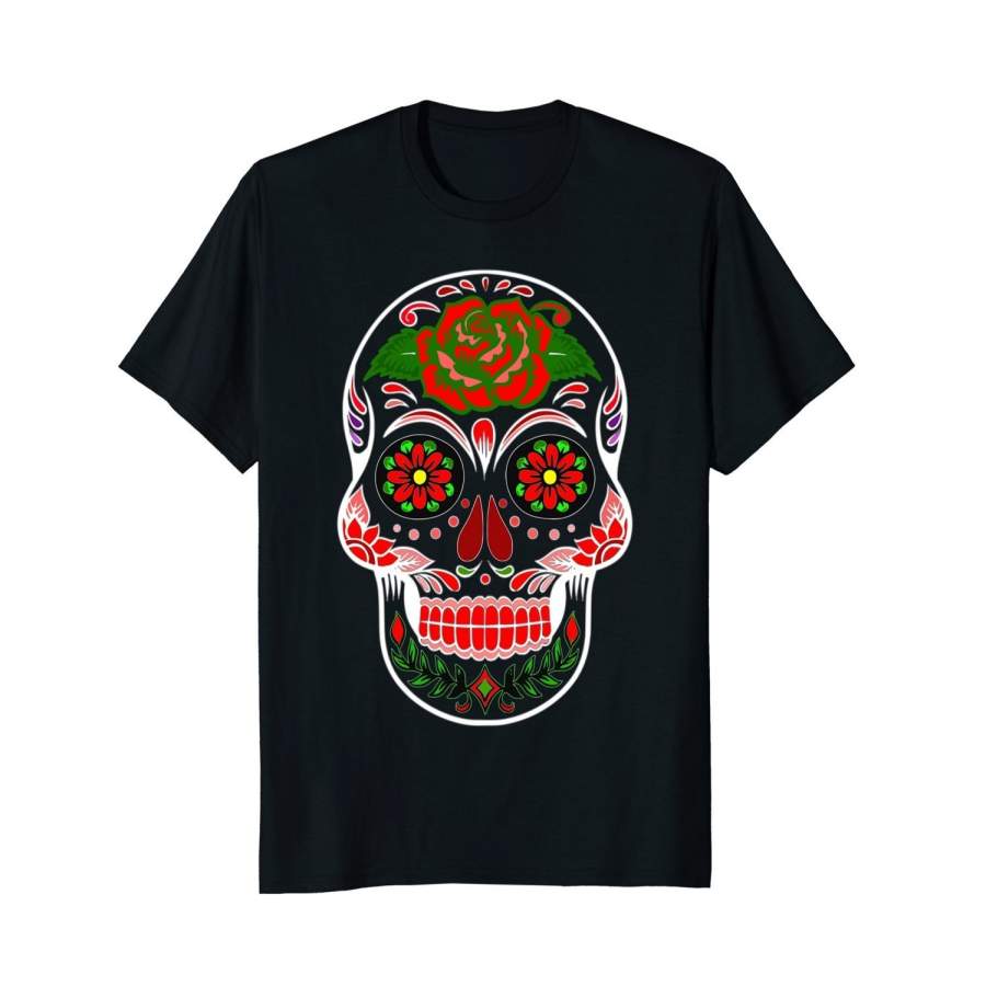 Taco Tuesday T-Shirt Sugar Skull Day Of The Dead Men Printed T Shirts Cotton T-Shirt