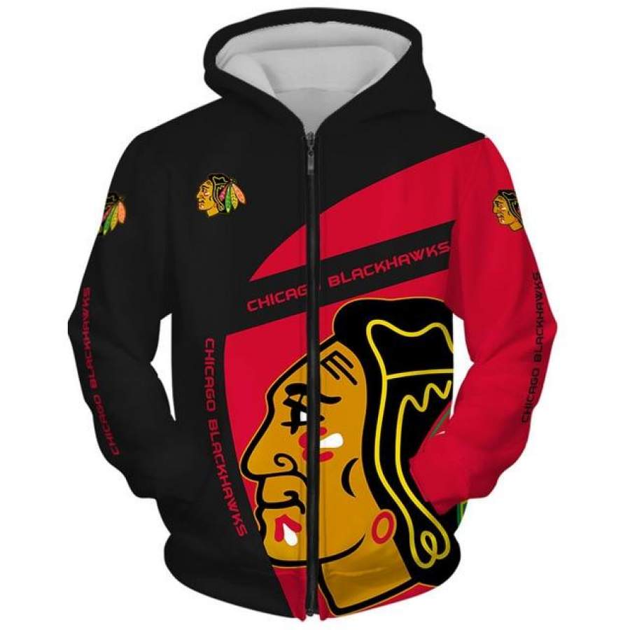 Chicago Blackhawks 3D Zipper Hoodie