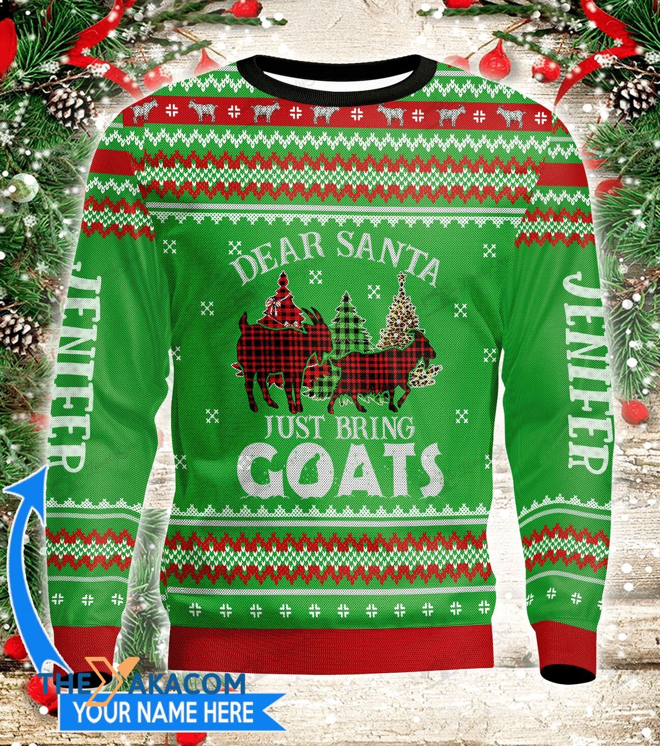 Personalized Christmas A Couple Of Goats Gift For Christmas Ugly Christmas Sweater