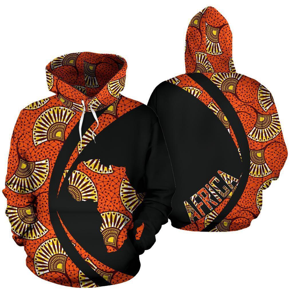 Wonderprint Hoodie – Ankara Cloth – African Flora Pullover – Circle Style