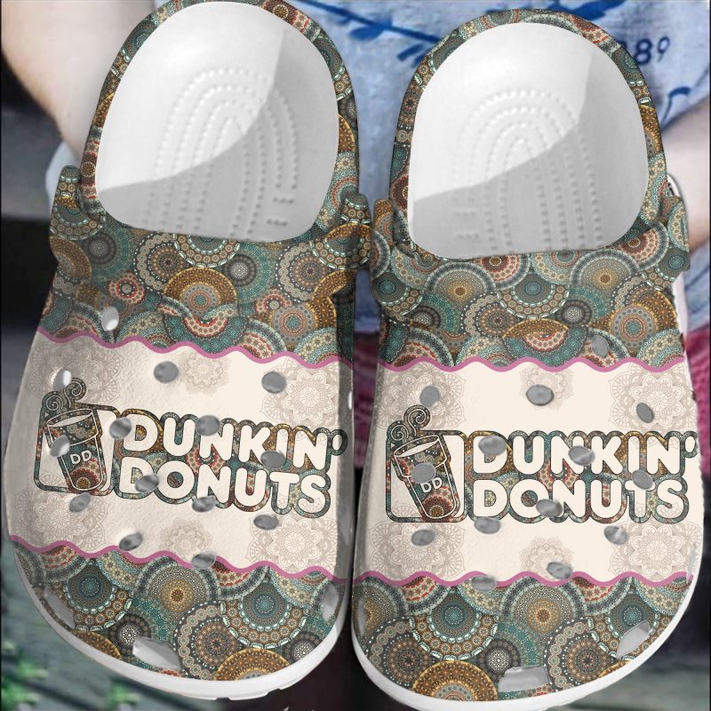 Dunkin Donuts Crocs Shoes Comfortable Crocband Clogs For Men Women