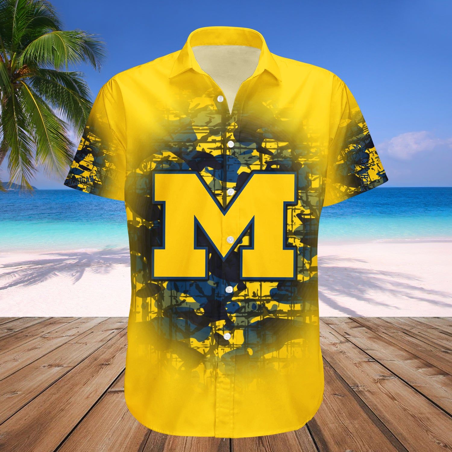 Michigan Wolverines Hawaii Shirt Camouflage Vintage – NCCA