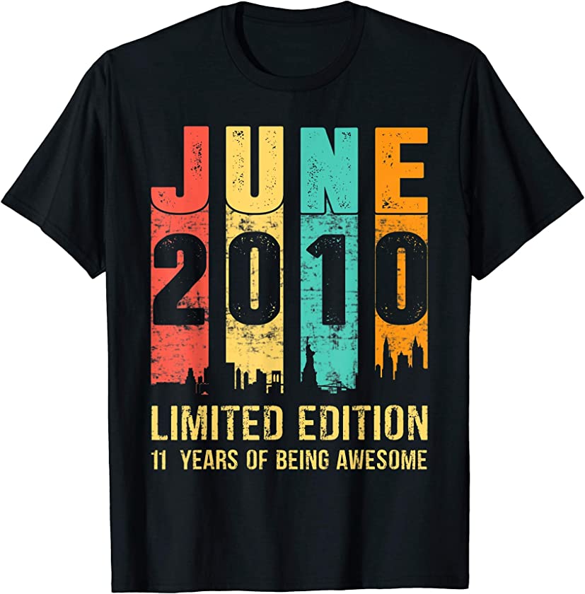 Vintage June 2010 Limited Edition 11 Year Old 11th Birthday T-Shirt