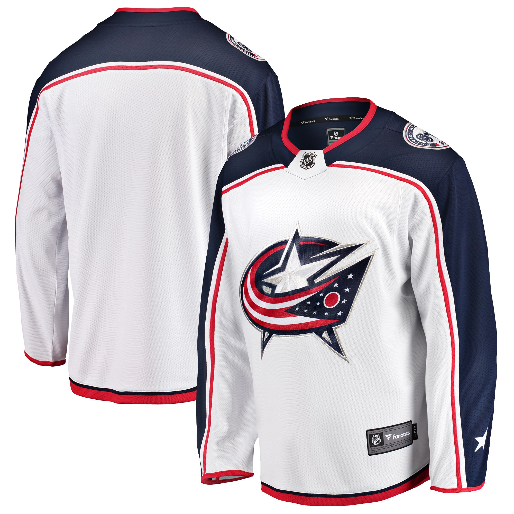 Men's Columbus Blue Jackets White Breakaway Away Jersey