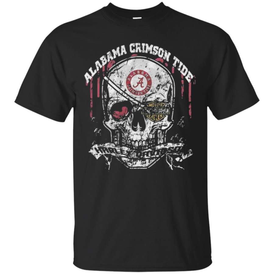 Skull Alabama Crimson Tide Harley Davidson T-Shirt