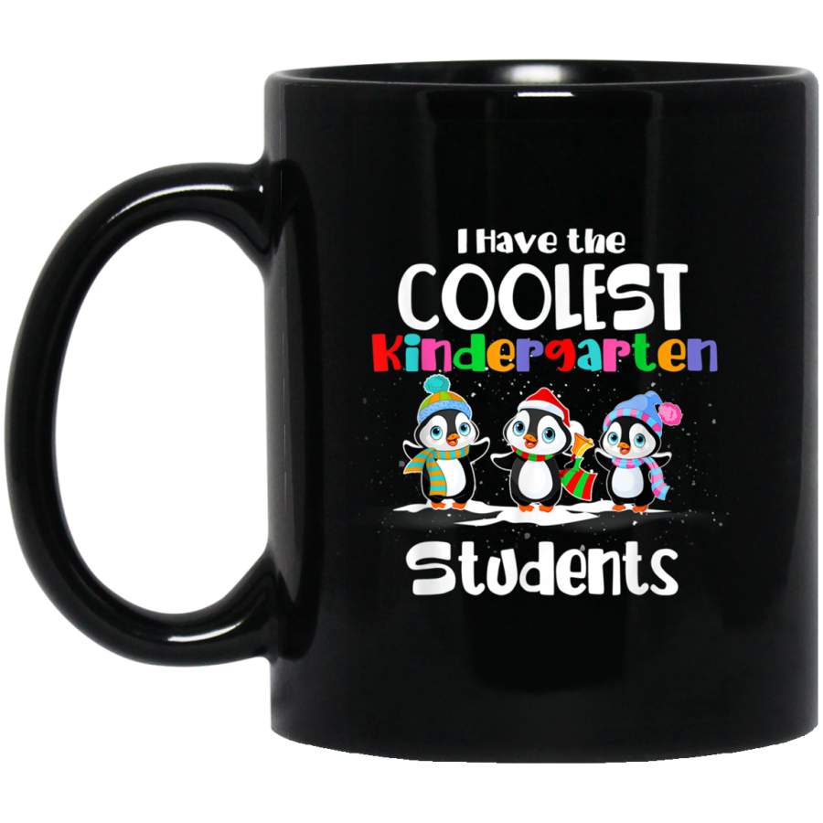 Christmas Kindergarten Teacher Penguin Have Coolest Students Black Mug