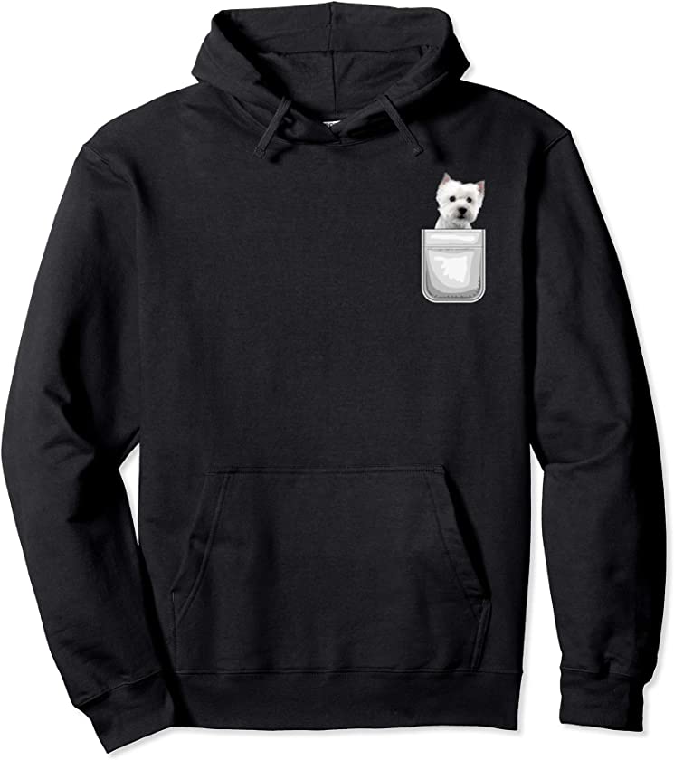 Westie West Highland Terrier Puppy Dog in Your Pocket Pullover Hoodie