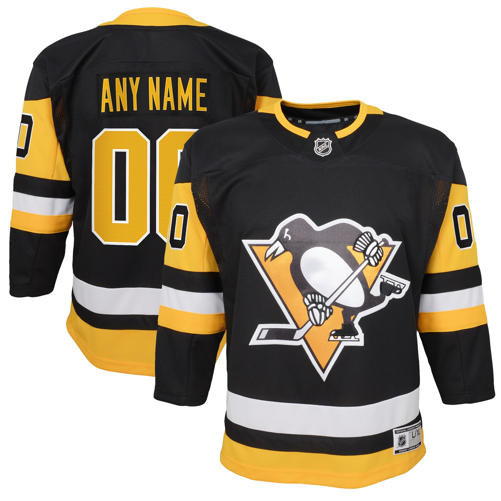 Pittsburgh Penguins Youth Home Premier Custom Jersey – Black