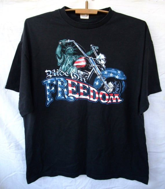 Shirt Vintage Ride On Freedom Statue Of Freedom Usa Bike Biker Shirt