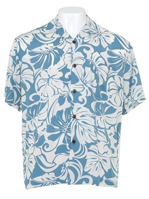 Hibiscus And Monstera Blue White Amazing Design Hawaii Shirt Ha80718