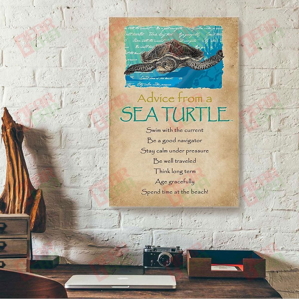 Canvas Prints Advice From A Sea Turtle Vintage Wall Art Canvas Appealing Wall Art Home Decoration