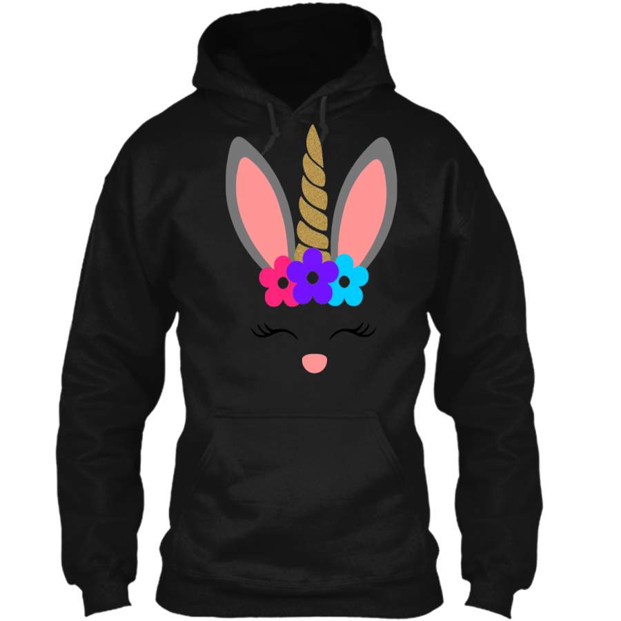 Bunnicorn Happy Easter Bunny Unicorn T Shirt Pullover Hoodie 8 oz