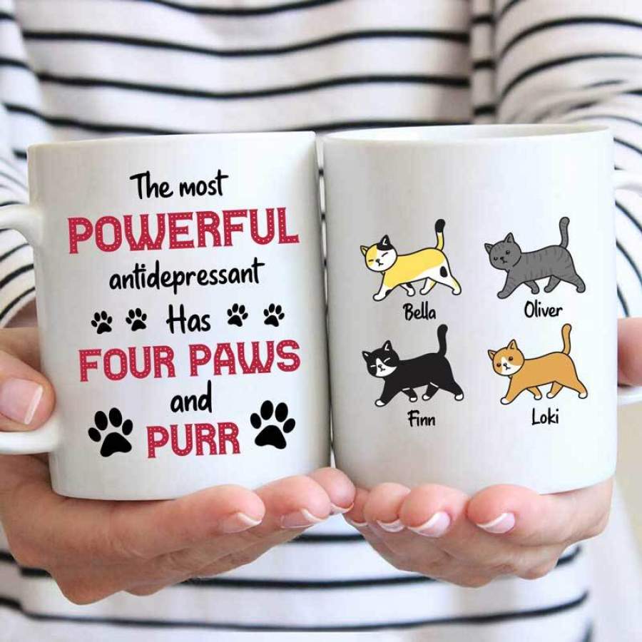 The Most Powerful Antidepressant Cat Personalized Mug