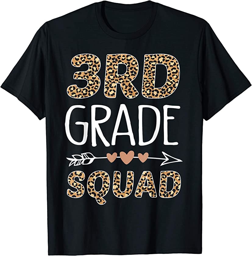 3rd Grade Squad Leopard Teacher Student T-Shirt