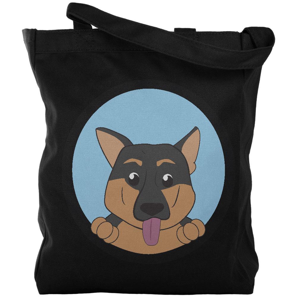 Peeking Puppy German Shepard Canvas Tote Bag