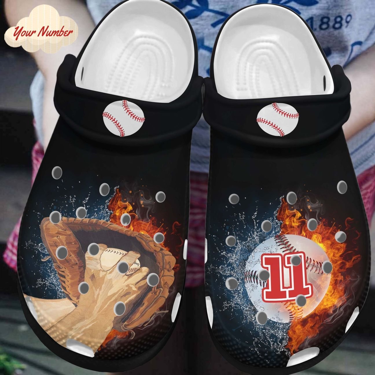 Baseball Personalized Clog, Custom Name, Text, Color, Number Fashion Style For Women, Men, Kid, Print 3D Cool Baseball