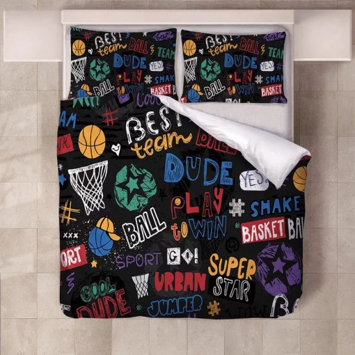 Basketball Graffiti 10 Duvet Cover Pillowcase Home Decor 3D Bedding Set 1042