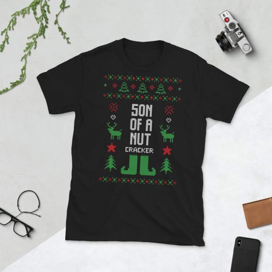 Son Of A Nut Cracker Transparent For Christmas Ugly Sweater Design Short-Sleeve Unisex T-Shirt