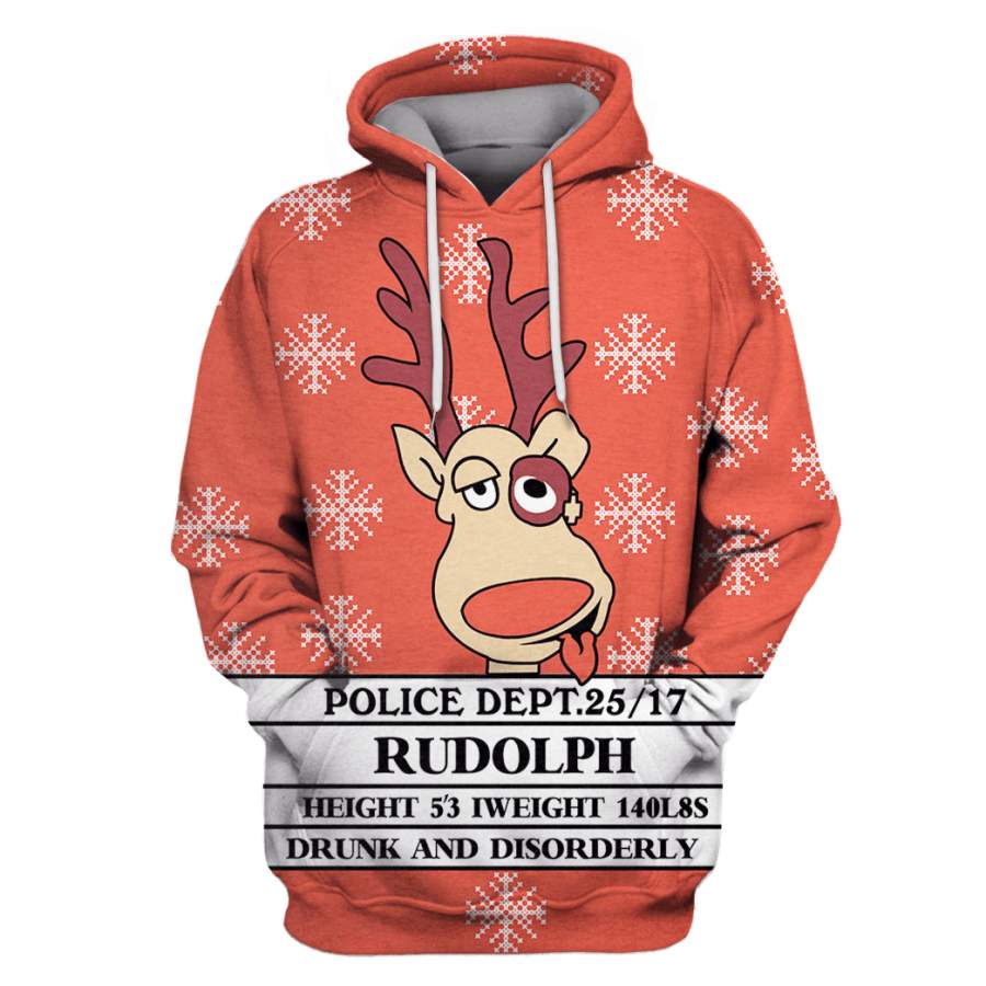 Reindeer in christmas Custom T-shirt – Hoodies Apparel