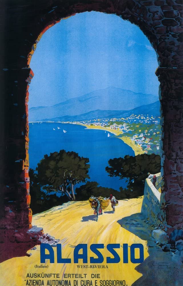Alassio, Italy – West Italian Riviera – Vintage Travel Poster
