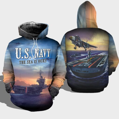 Veteran Us Navy The Sea Is Ours 3D All Over Print Shirts For Men & Women, Happy Veteran Memorial 3D Shirts, Veteran Day