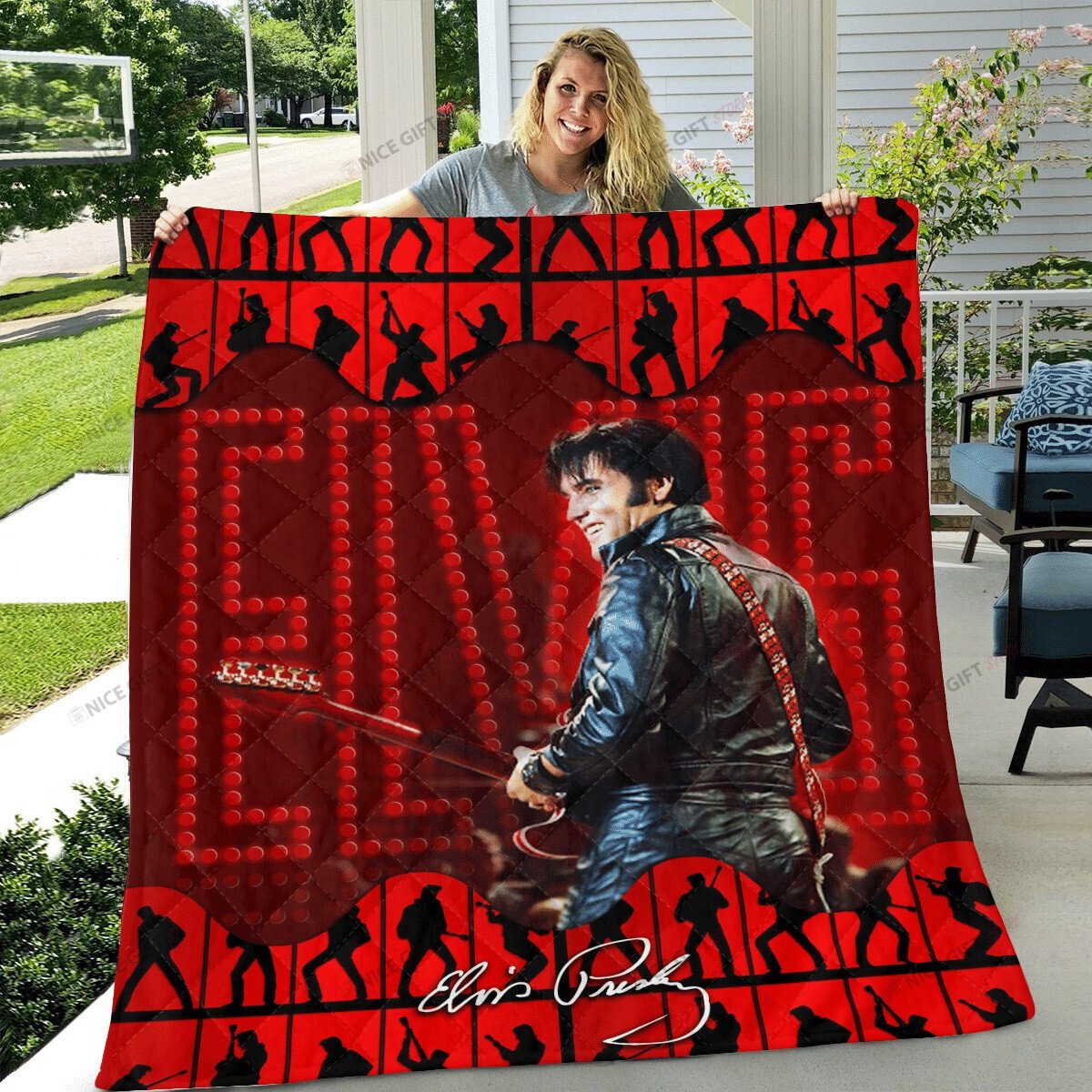 Elvis Presley Fleece Blanket Blk-Y6R4