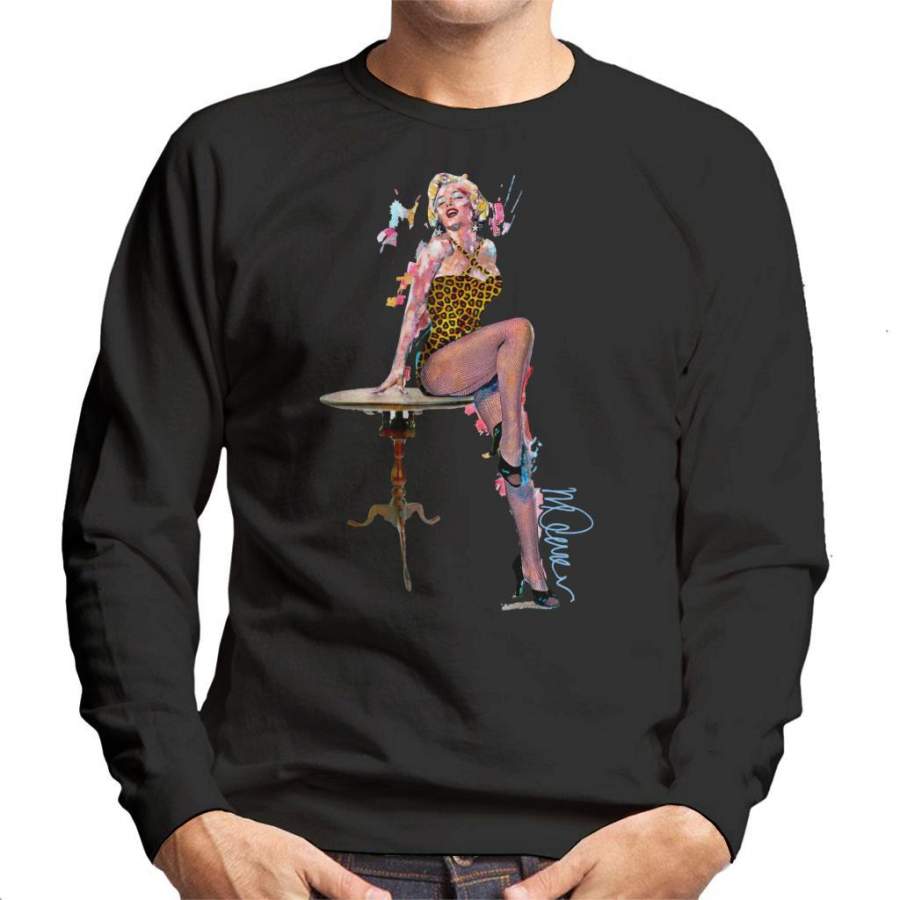 Sidney Maurer Original Portrait Of Marilyn Monroe Leopard Print Men’s Sweatshirt