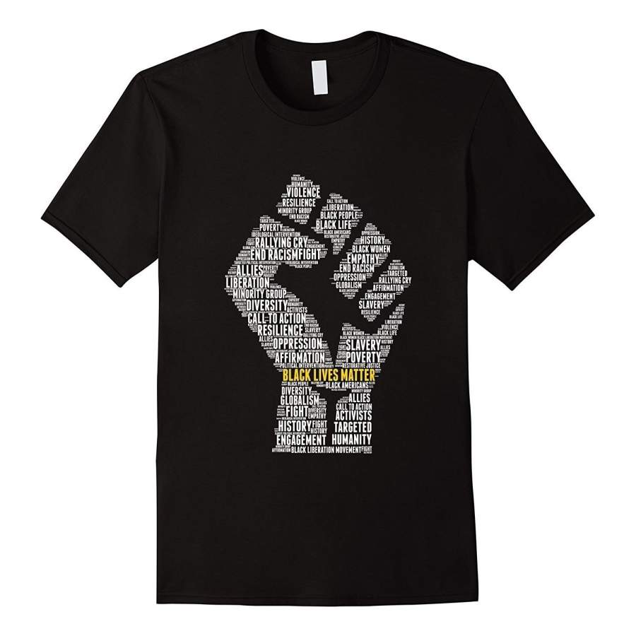 100% Cotton Black Lives Matter Civil Rights Diversity Word Cloud Mens T-Shirt