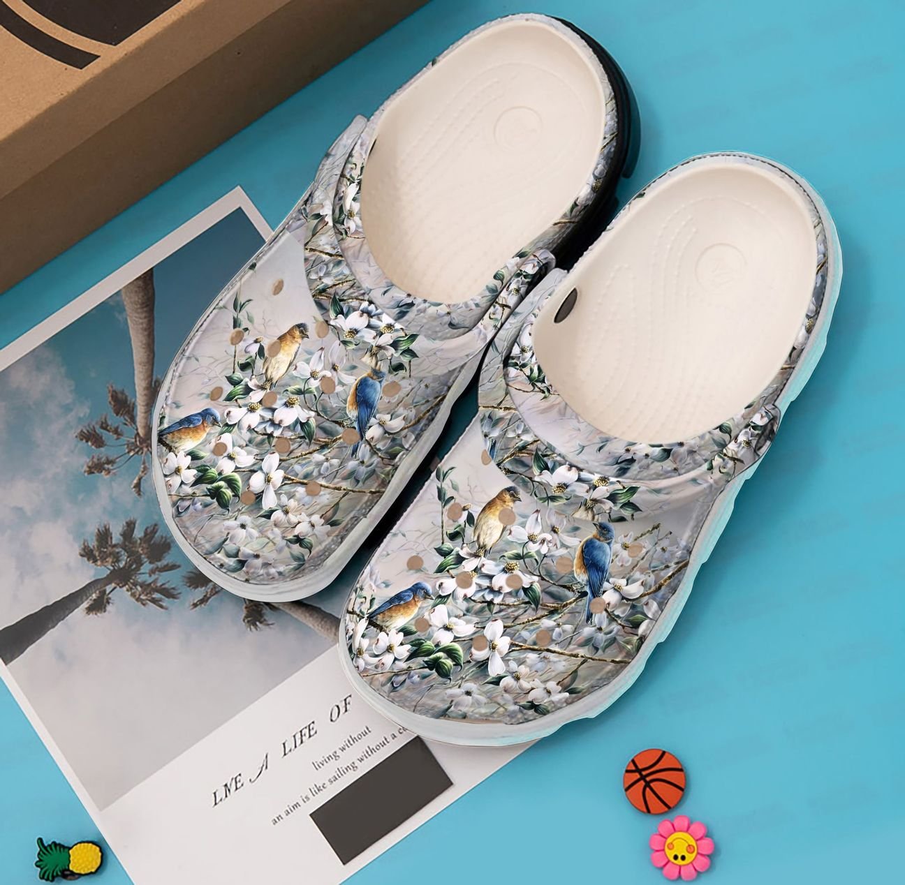 Bird Personalized Clog, Custom Name, Text, Color, Number Fashion Style For Women, Men, Kid, Print 3D Blue Birds