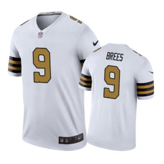 New Orleans Saints 9 Drew Brees Color Rush White 3D Jersey