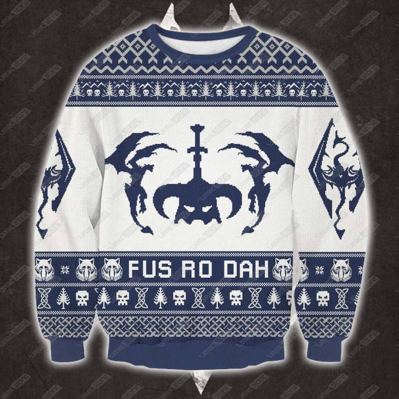 Skyrim 1110 3D Print Ugly Christmas Sweatshirt