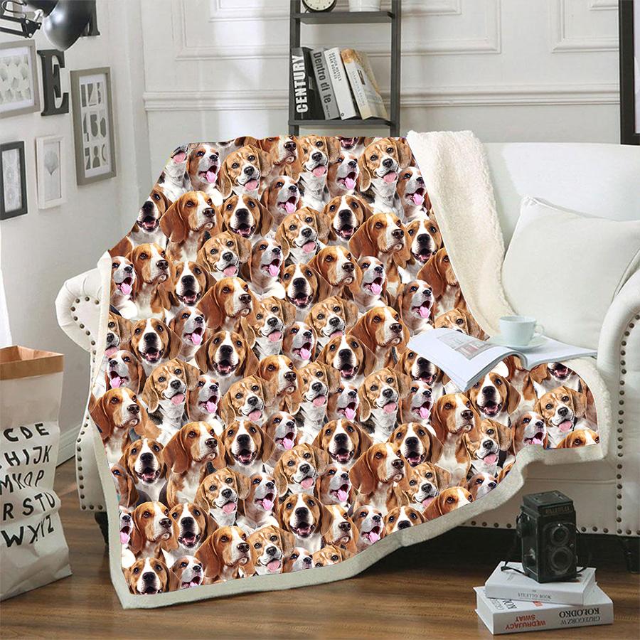 Beagle A Bunch Of Dogs Blanket Dog Face Printed Blanket