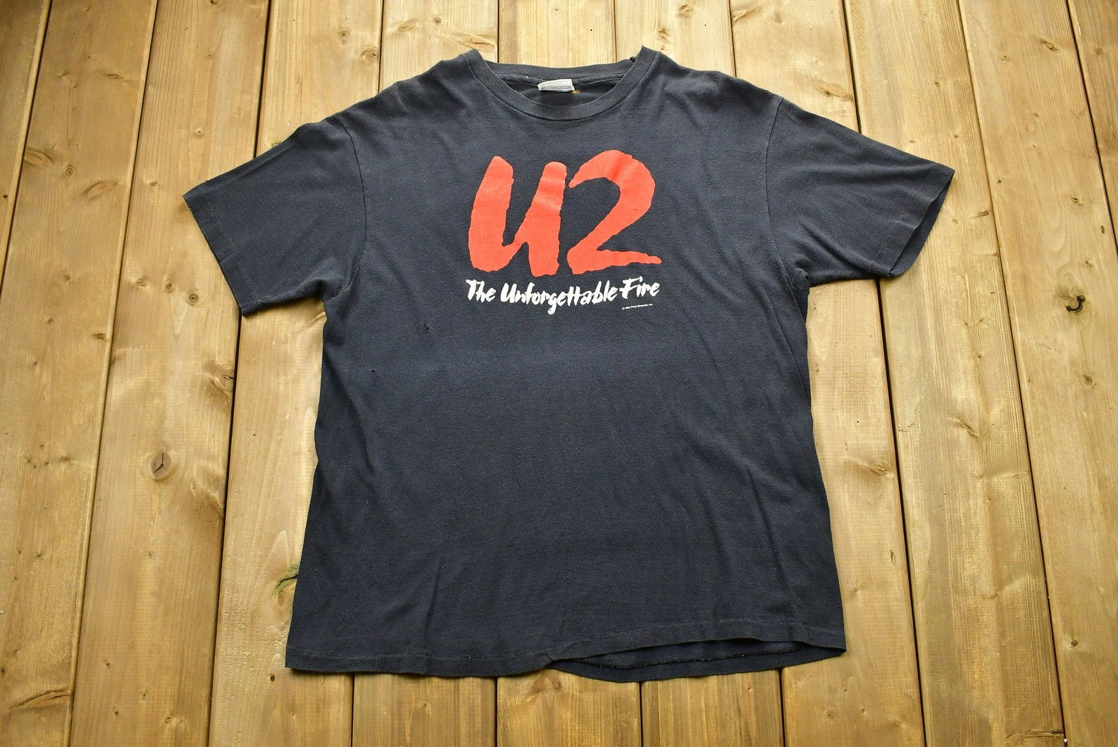 Vintage U2 The Unforgettable Fire Band T Shirt   Music Promo  Concert  Tour  Usa  Retro Style