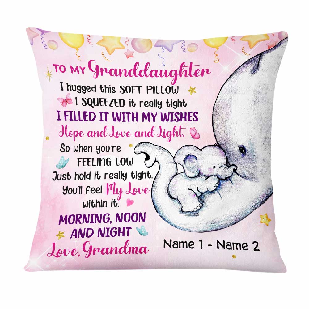 Personalized Elephant Mom Grandma Daughter Granddaughter Son Grandson Hug This Pillow Jr35 81O47