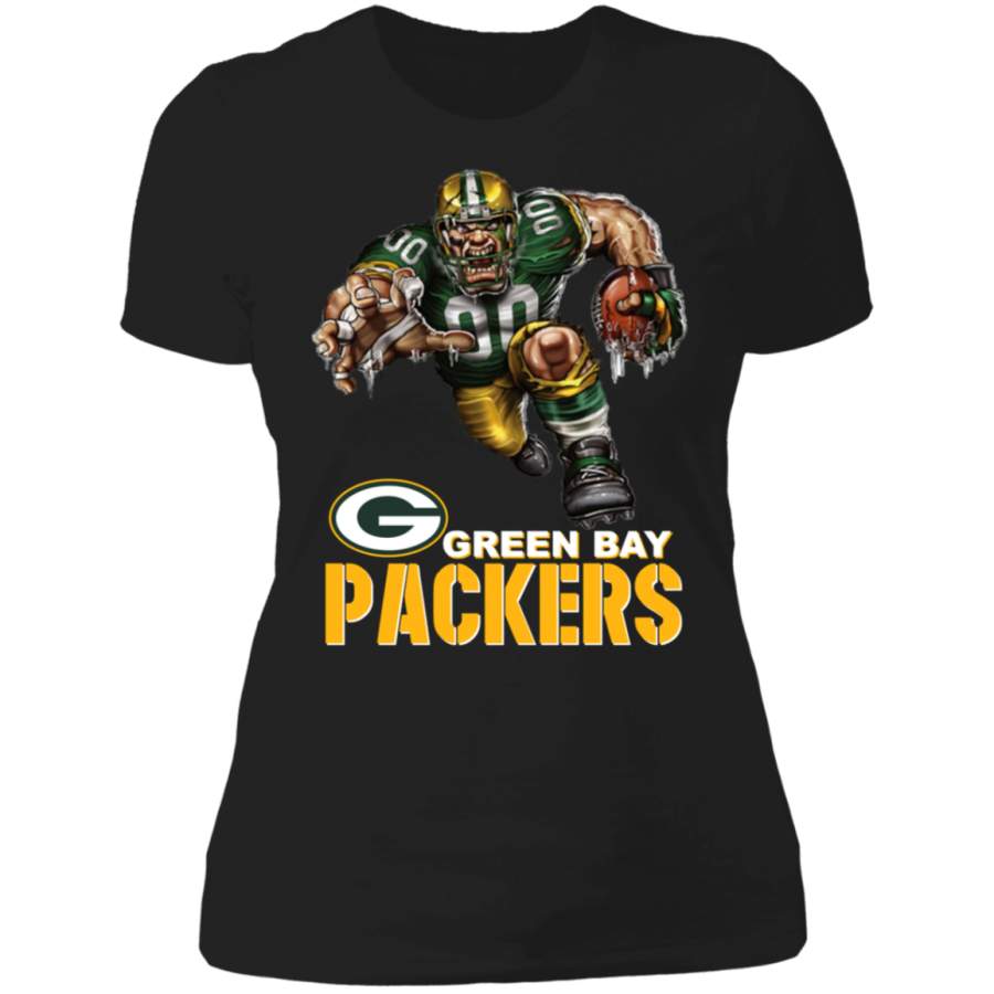 Green Bay Packers Logo Player Mascot NL3900 Ladies’ Boyfriend T-Shirt