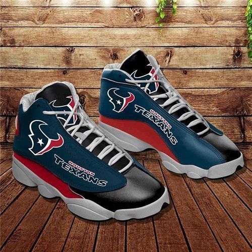 Women Houston Texans Air Jordan 13 High Top Leather Sneakers 001