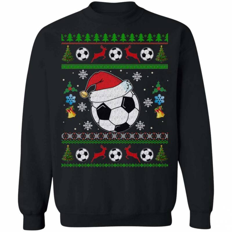 Soccer Ball Ugly Sweater Style Sweatshirt Sport Christmas Shirt Funny Xmas Shirt MT10