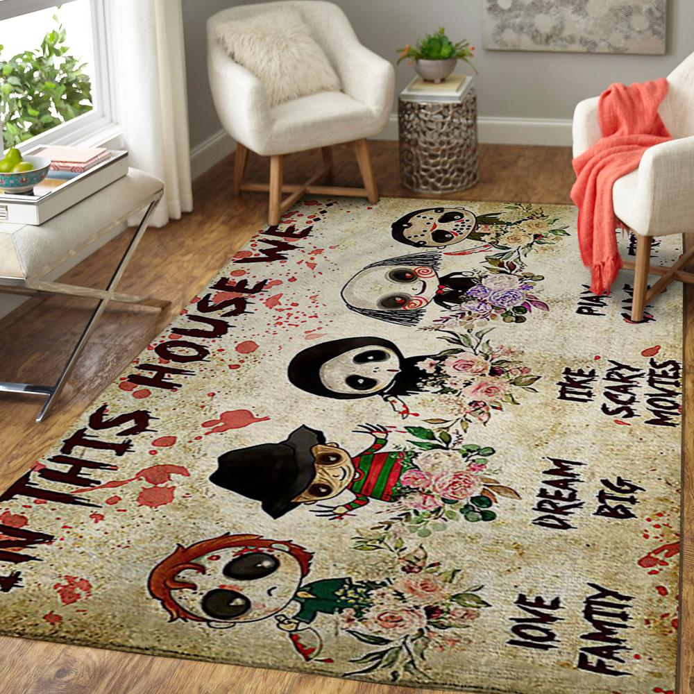 In This House We Love Family Halloween Area Rug | Colorful S – 2XL