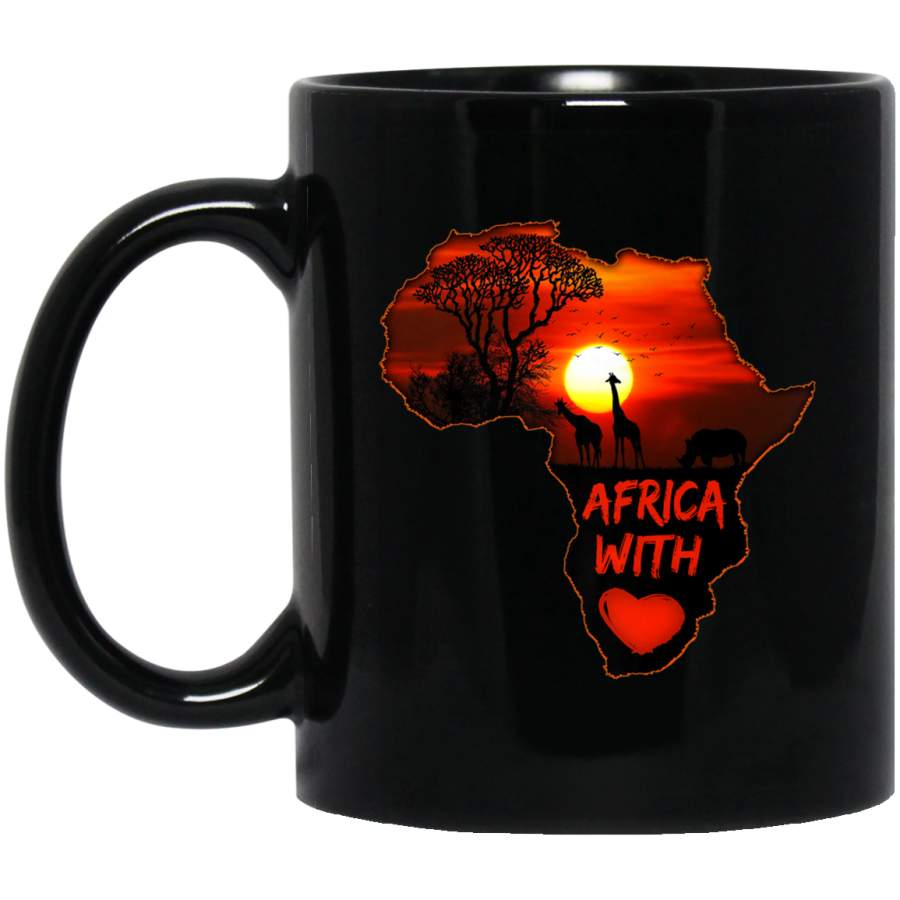 Africa Map Of Africa South African Sunset Safari 2 Black Mug