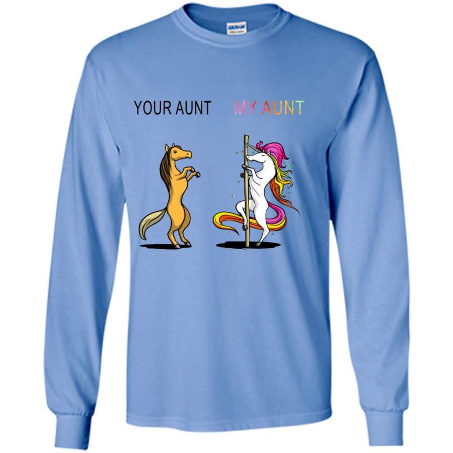 Your Aunt My Aunt Unicorn Coloful – Gildan Long Sleeve Shirt