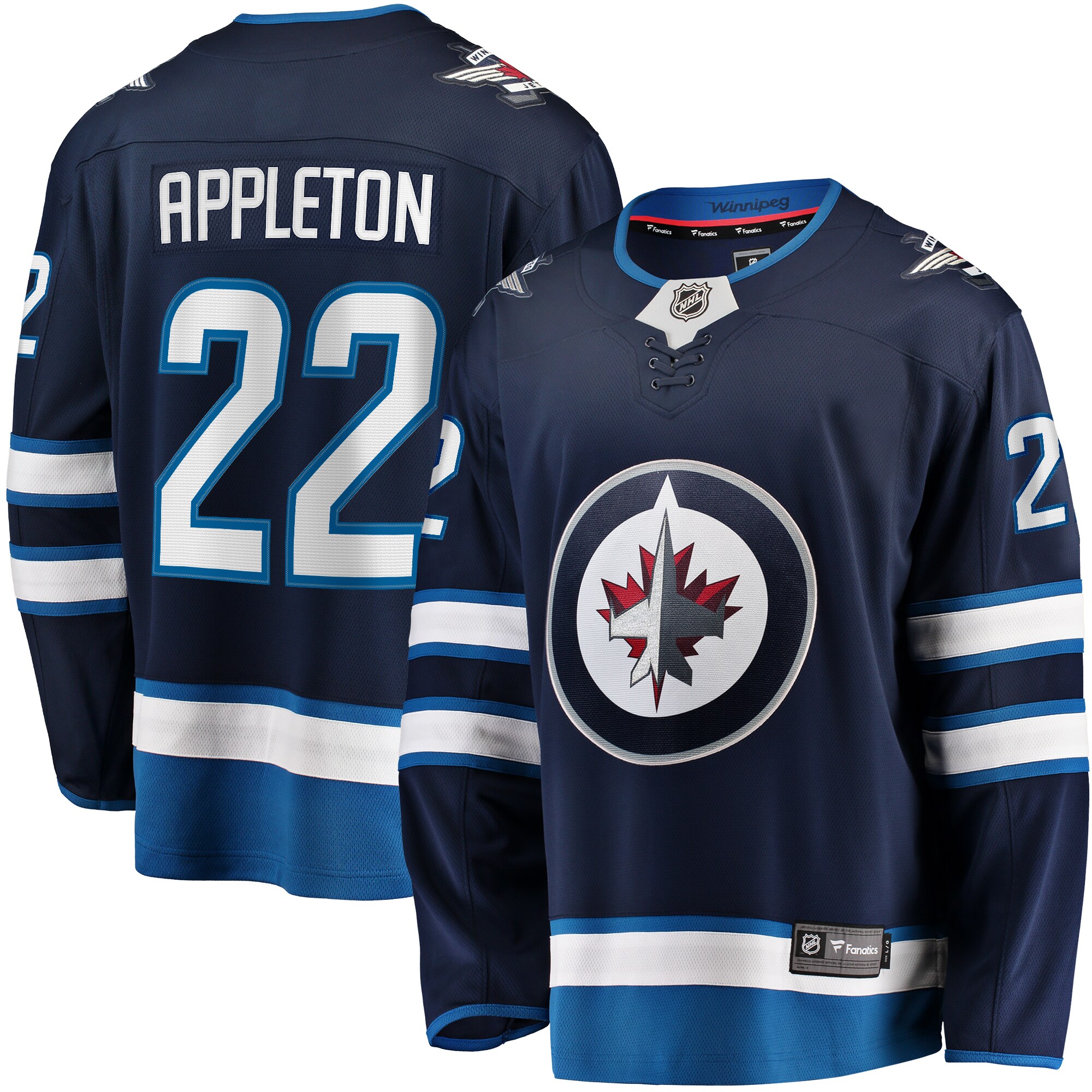 Men's Winnipeg Jets Mason Appleton Navy Home Breakaway Jersey