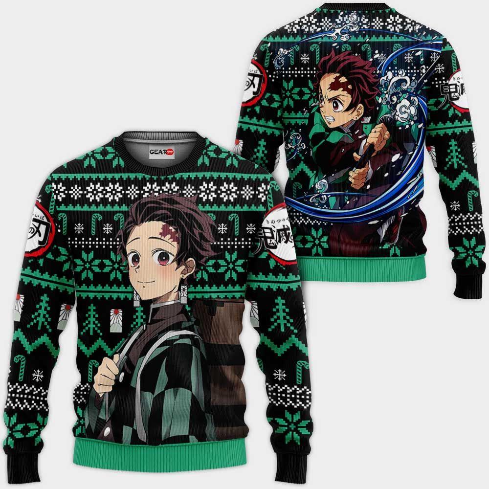 Tanjiro Ugly Christmas Sweater Custom Anime Demon Slayer Xmas Gifts