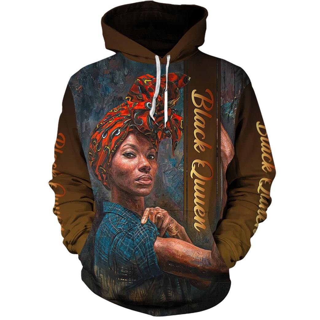 I Am Black Queen Aop Hoodie