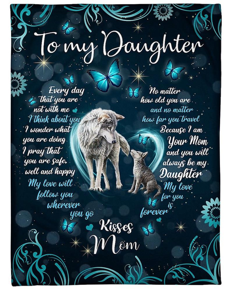 To My Daughter Poster Canvas Wolf Mom And Her Cub Art Poster Gift From Mom To Daughter, Poster Wall Decor, Poster Gift Decor Home Decor Wall Art Visual Art