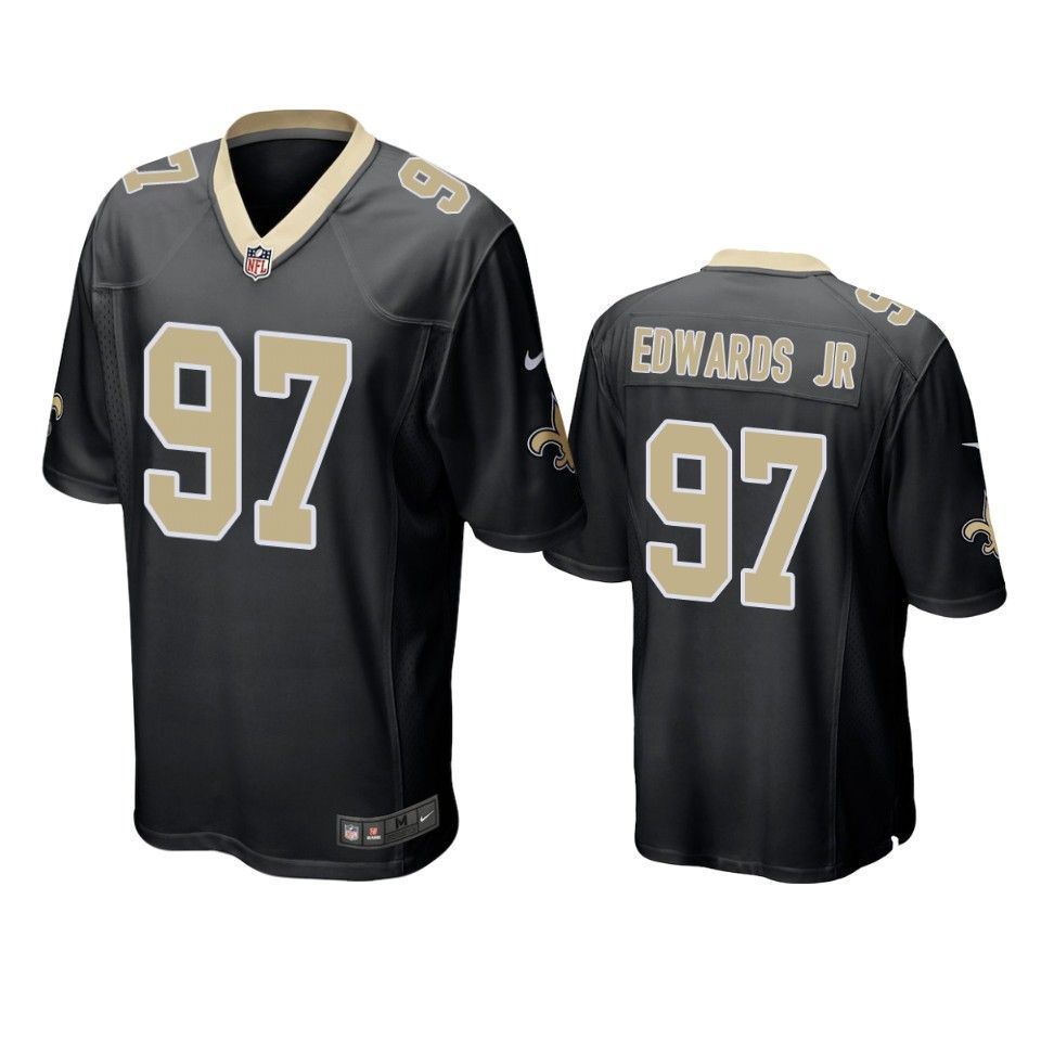 New Orleans Saints Mario Edwards Jr Game Black Mens Jersey