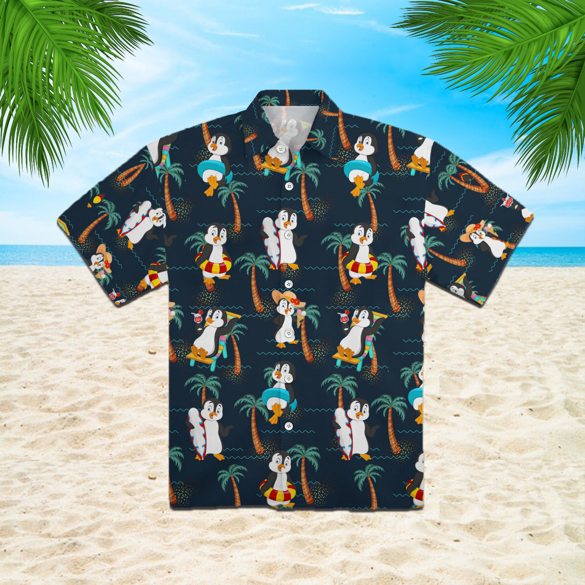 Penguin On Summer Vacation Hawaiian Shirt | For Men & Women | Hw999