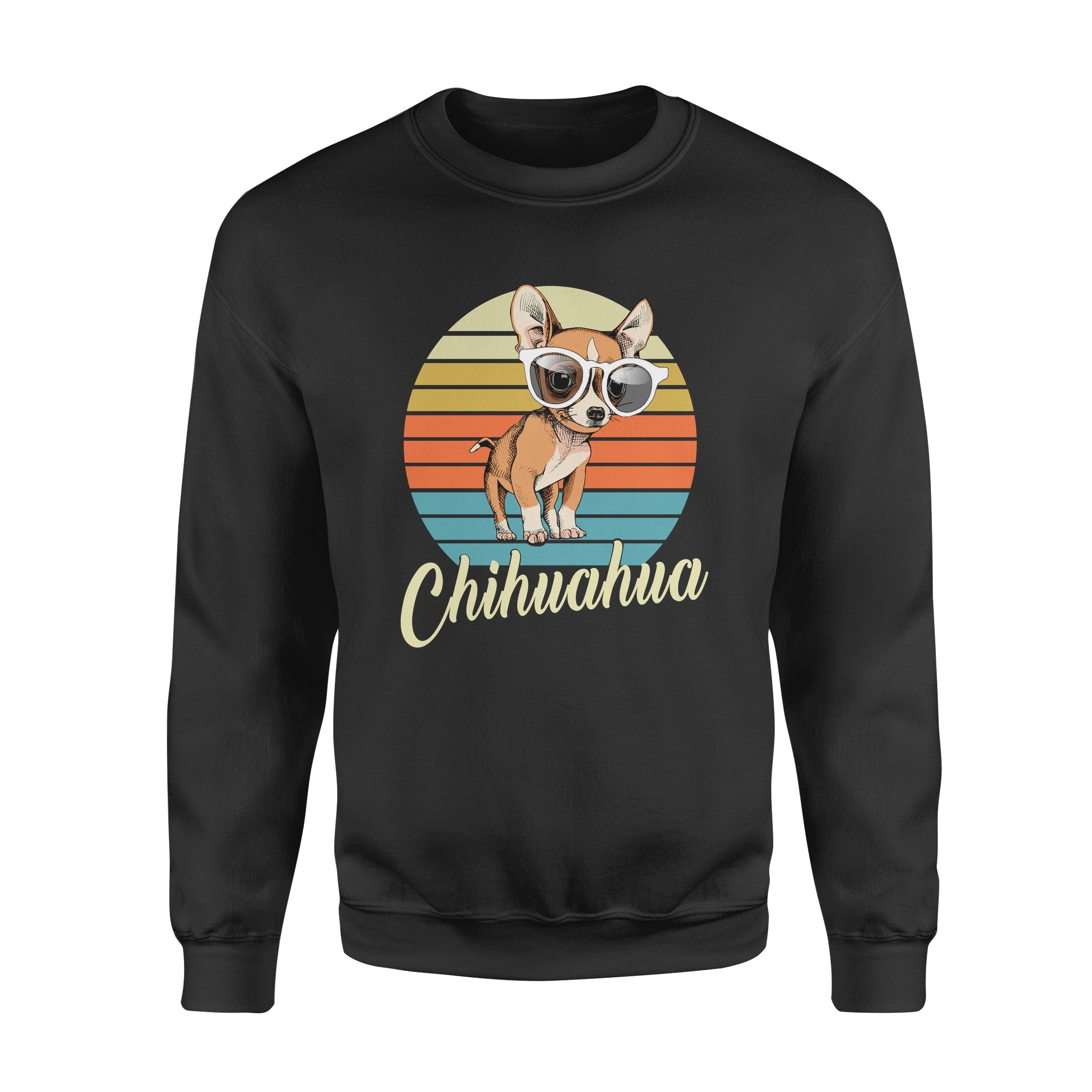 Funny Chihuahua Vintage Retro – Standard Crew Neck Sweatshirt