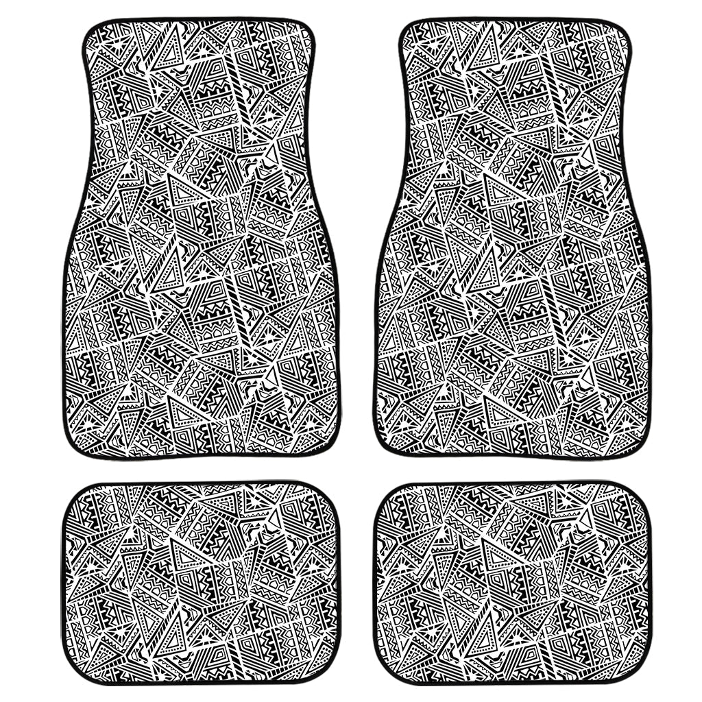 Ancient Aztec Tribal Pattern Print Front And Back Car Floor Mats, Front Car Mat