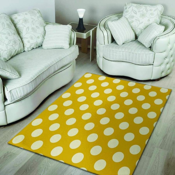 Yellow Polka Dot Area Rug